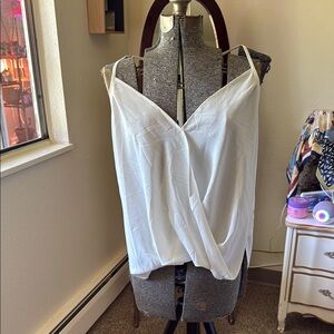 White Sleeveless Wrap Camisole Top